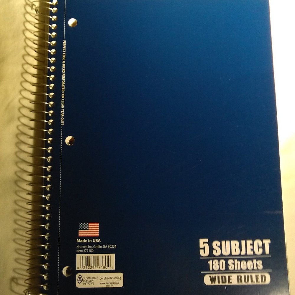 5 Subject Notebook-Blue, NEW-Last ONE